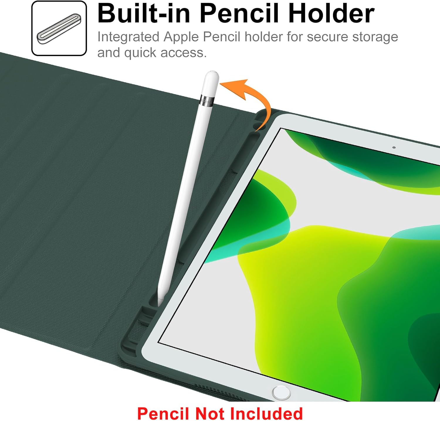 Backlit Keyboard Case for iPad 9th/8th/7th Gen 10.2 inch, iPad Air 3rd Gen, iPad Pro 10.5 - Built-in Pencil Holder, Magnetic Rechargeable Backlit Removeable Keyboard, Auto Sleep & Wake - Dark Green