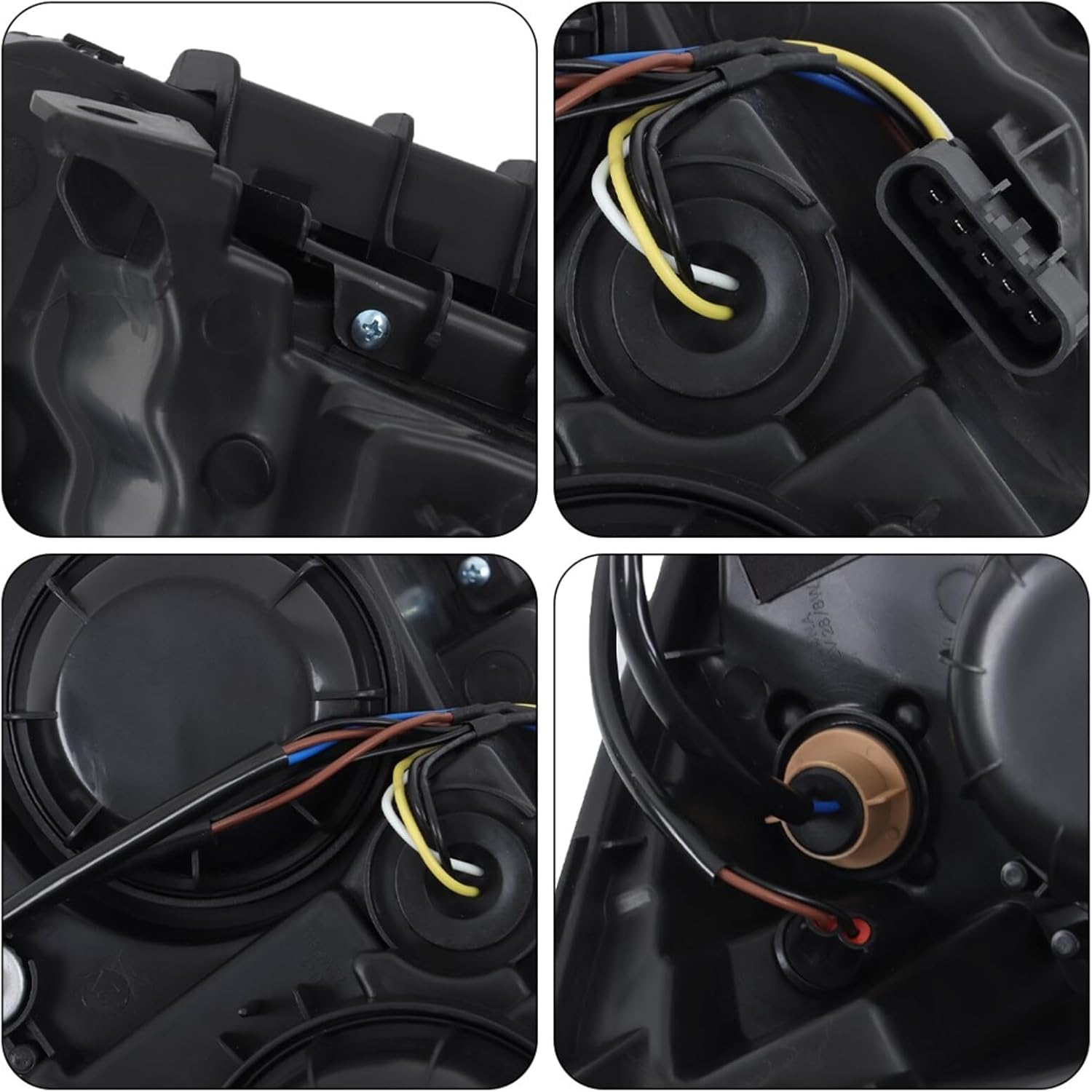 Pair Black Halogen Headlighs Headlamps Assembly Compatible with 2010-2015 Chevy Equinox LS LT with Bulbs Driver and Passenger Side