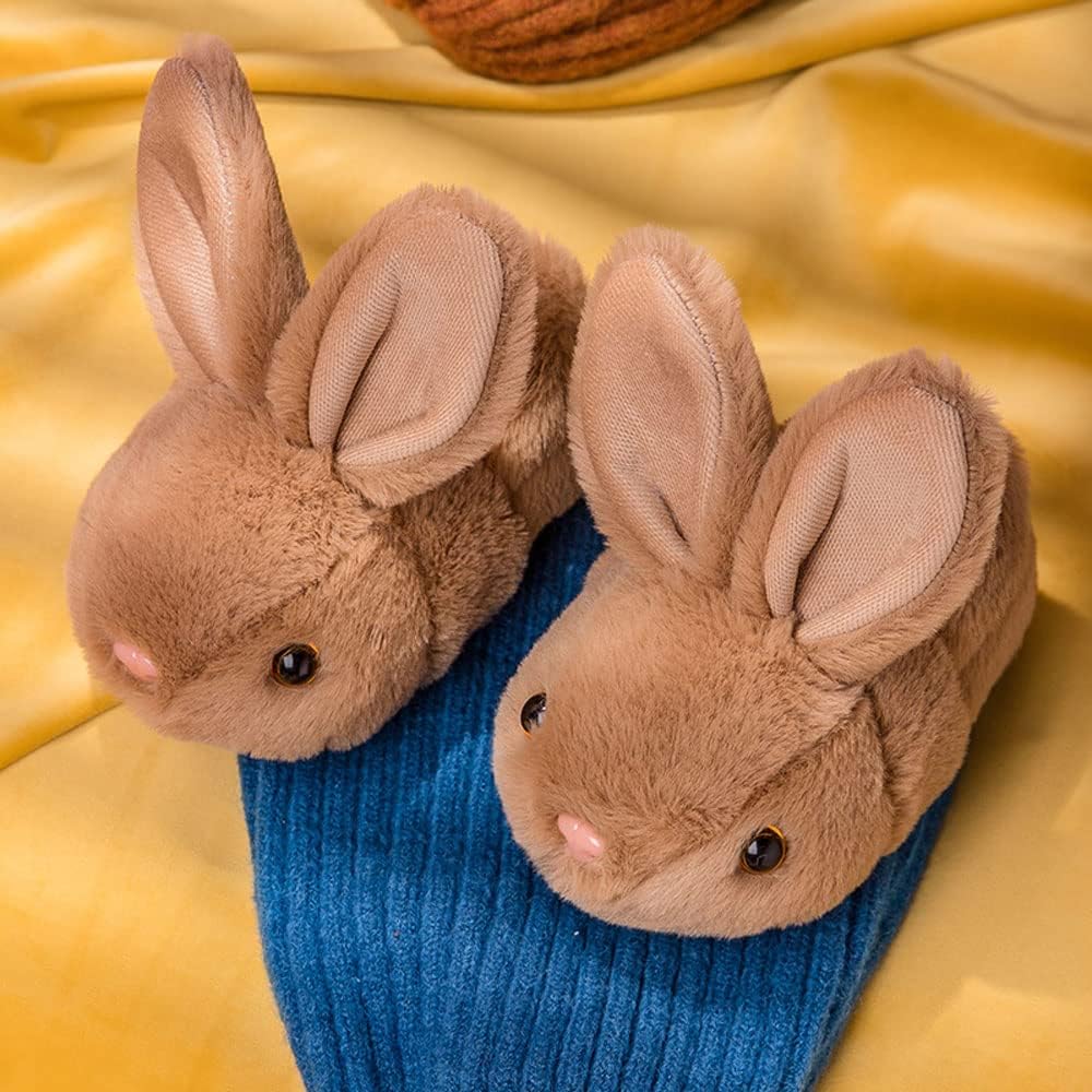 Toddler Rabbit Winter Slippers - Soft Plush Indoor Bunny Slippers for Girls & Boys