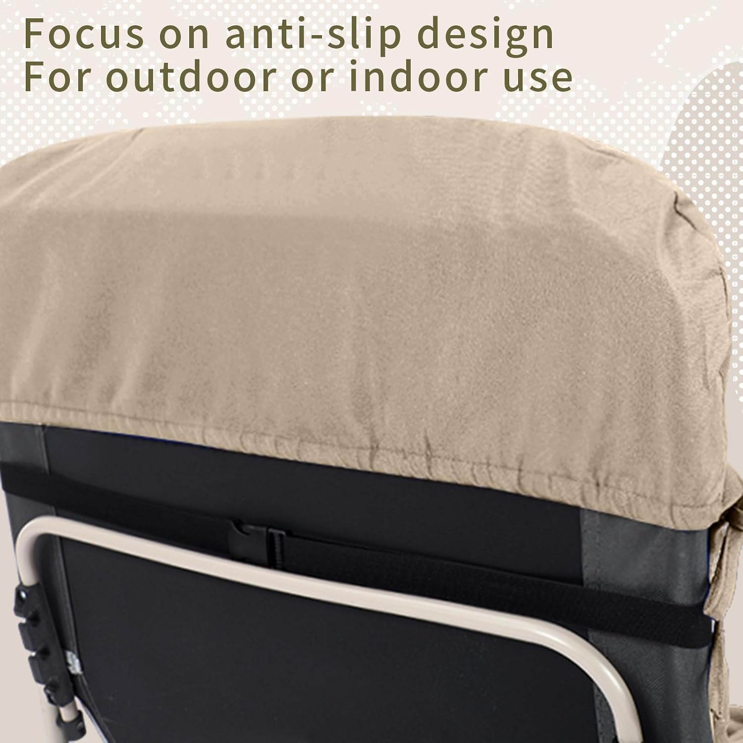 Tudomro Outdoor Chaise Lounge Cushion 66x21x4'' Waterproof & Fade-Resistant Patio Pool Chaise Lounge Cushion Headrest Pillow Tie Replacement Rocking High Back Chair(Taupe,Set of 2)
