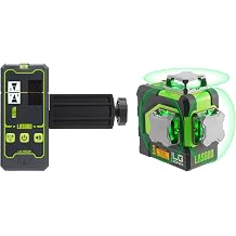LasGoo LG-3DMAX 3x360 Green Laser Level, 3D Self-Leveling Cross Line Laser with 2 Rechargeable Lithium Batteries,LasGoo LG-REC01 Laser Receiver for Laser Level