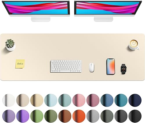 Miniatura 72 de Aothia - Protector de escritorio de cuero sintético, base para mouse, superficie antideslizante e impermeable para escribir y para laptop, para