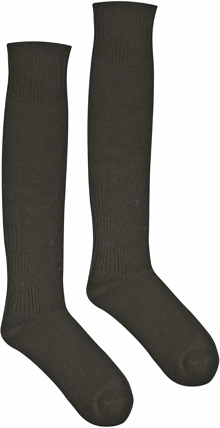 3 Pack Mens Knee High Wool Socks Long Angling Fishing Socks (7-12, Green)