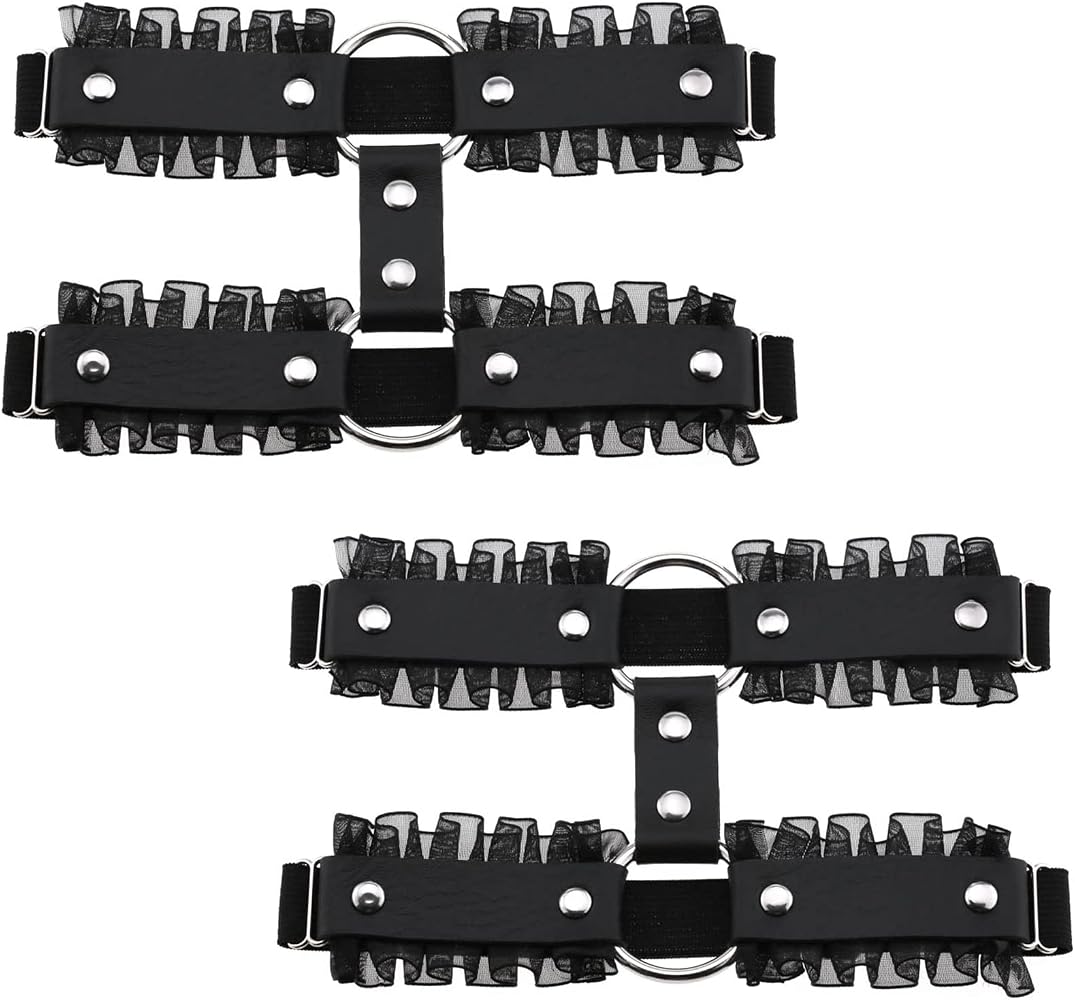 Alisikee 2er-Set Stern-Strumpfband Mit Anti-Rutsch-Clips – Verstellbar, Gothic-Thigh-Garter Für Frauen