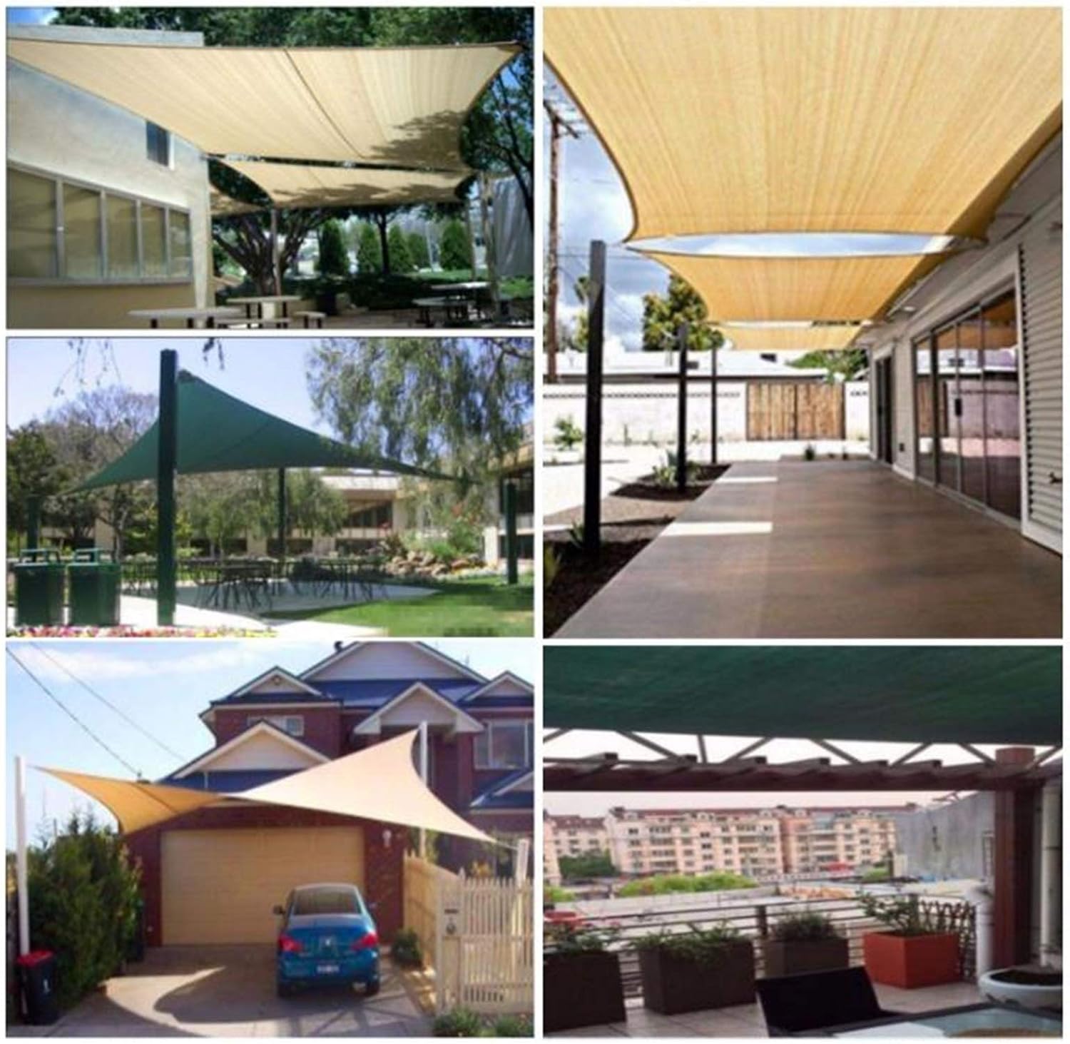 Rectangle Sun Shade Sail Beige Shade UV Resistant with Grommets for Outdoor Patio Canopy Sunshade Shade Cloth (Color : Beige, Size : 4x6m)