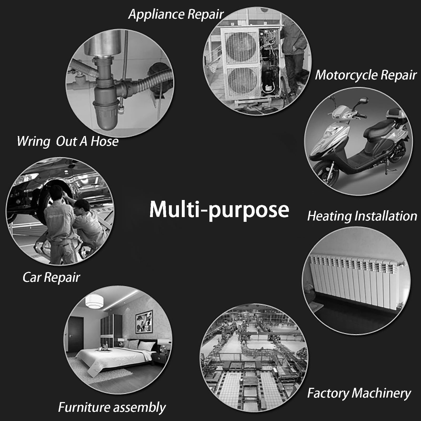 Llave automotriz de diseño antideslizante de 11 pulgadas con agarre antideslizante de silicona, llave ajustable que se adapta a una variedad de tamaños de cierre para máquinas de construcción