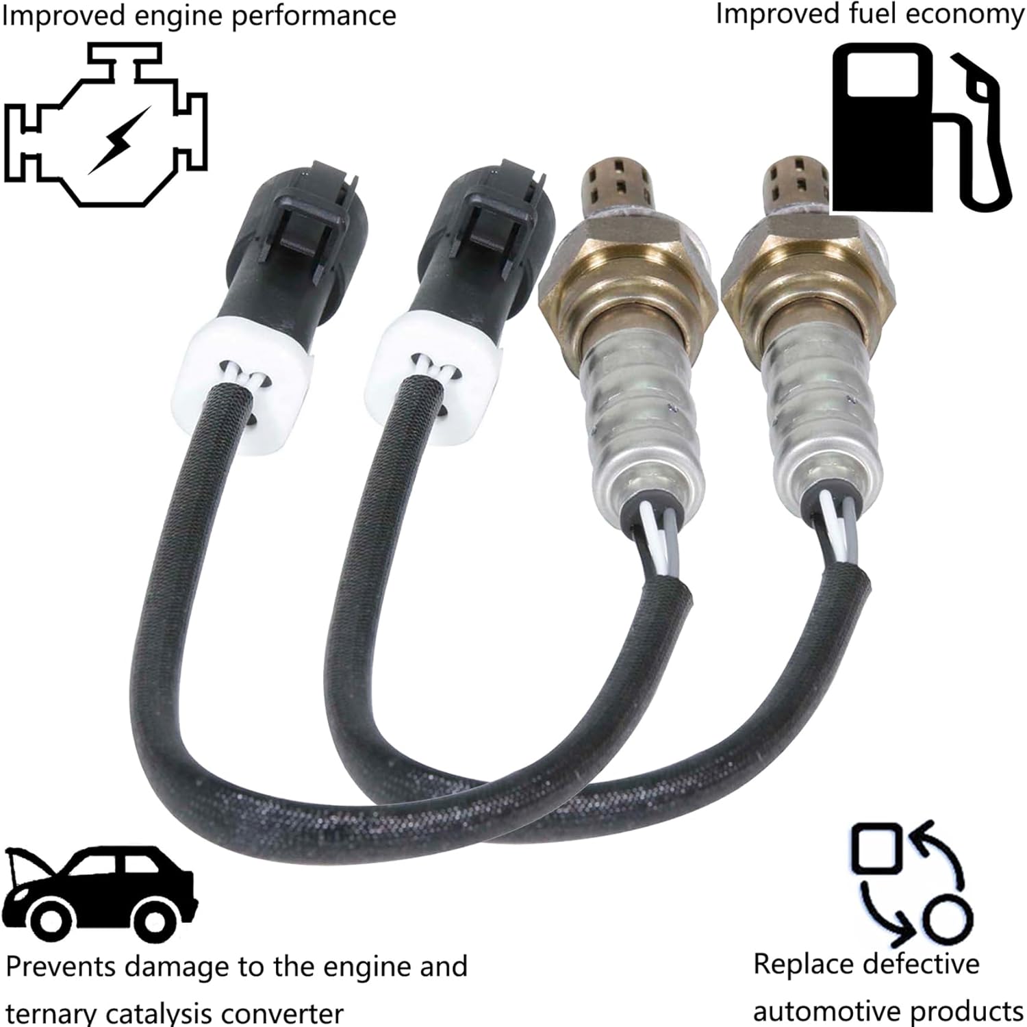 Dropwater 1 Pair Upstream Front Oxygen O2 Sensors Replacement for Ford F-150 Crown Victoria E-150 Van E-250 Van Escape Expedition F-250 Mustang Thunderbird,Replaces#234-4046 75-1651 SG1802,Set of 2pcs