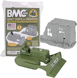 BMC Classic Army Corps of Engineers Bulldozer Building Plastic Army Men Playset