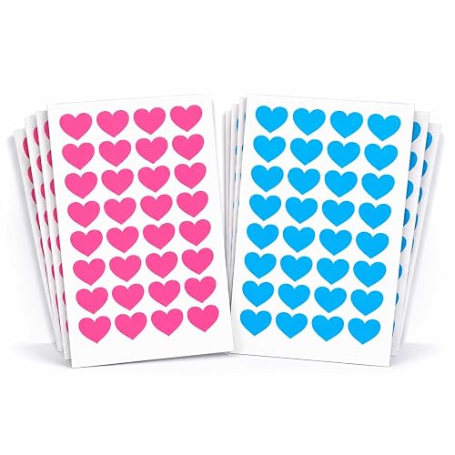 Farsi Crafts™ Pink & Blue Heart Voting Stickers Set (160 Pieces) – Party Prediction Game Stickers, Fun Event Voting Hearts for Celebration Boards & Decorations