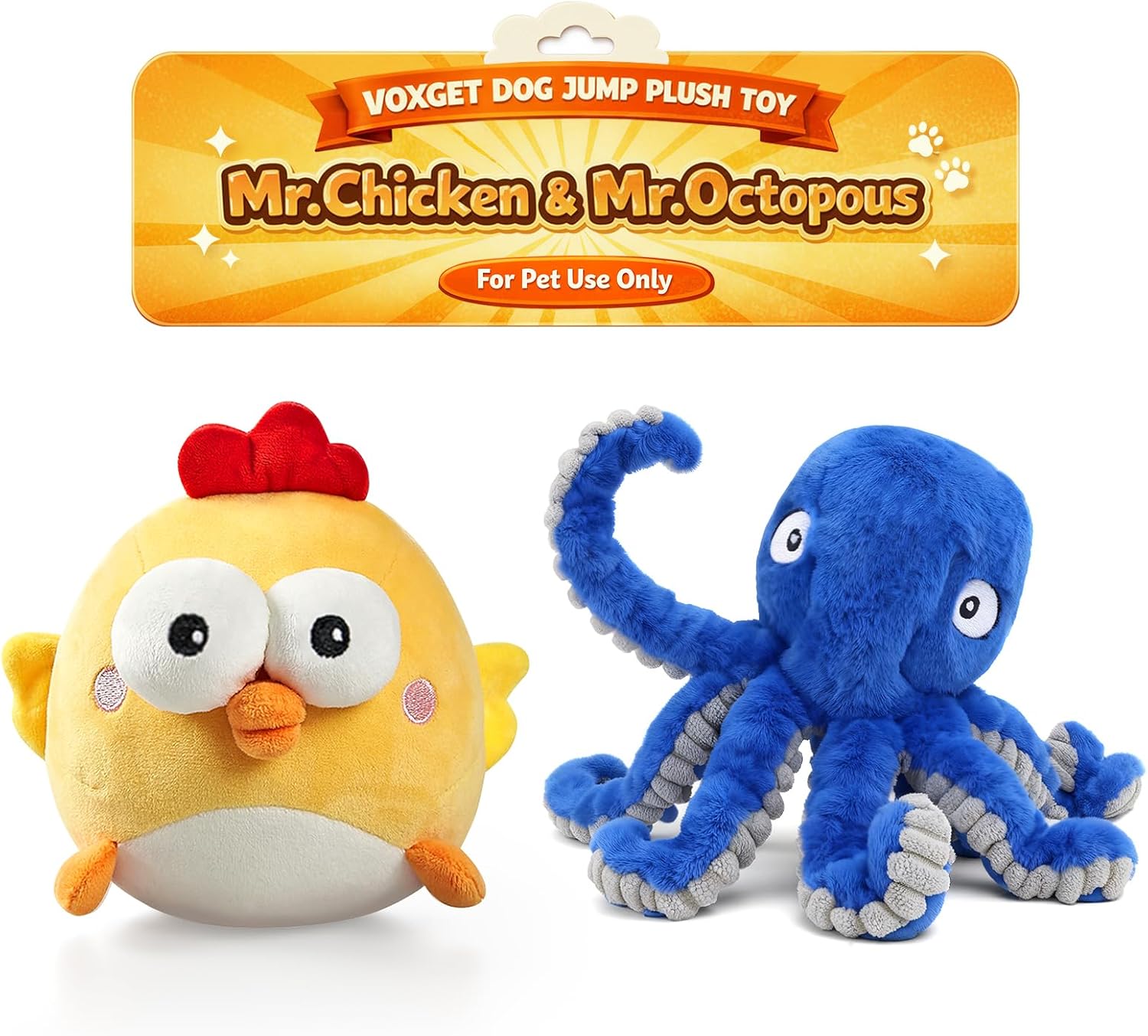 2 Pack Dog Plush Toy Balls for Small Large Dogs Keep Busy