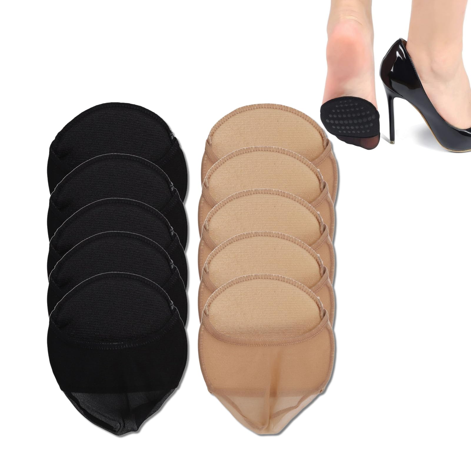 3 Paires Chaussettes No Show Antidérapantes - Demi-Chaussettes Femme Coton - Pour Ballerines, Mules