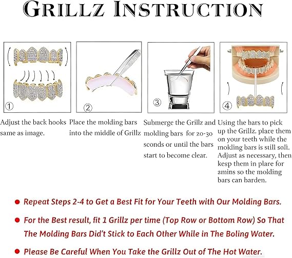 Flame Shape Teeth Grillz Set – 18K Gold Plated, Silver, Rose & Black Top & Bottom Hip Hop Mouth Grills, for Party Streetwear(Black)