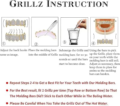 Flame Shape Teeth Grillz Set – 18K Gold Plated, Silver, Rose & Black Top & Bottom Hip Hop Mouth Grills, for Party Streetwear(Black)
