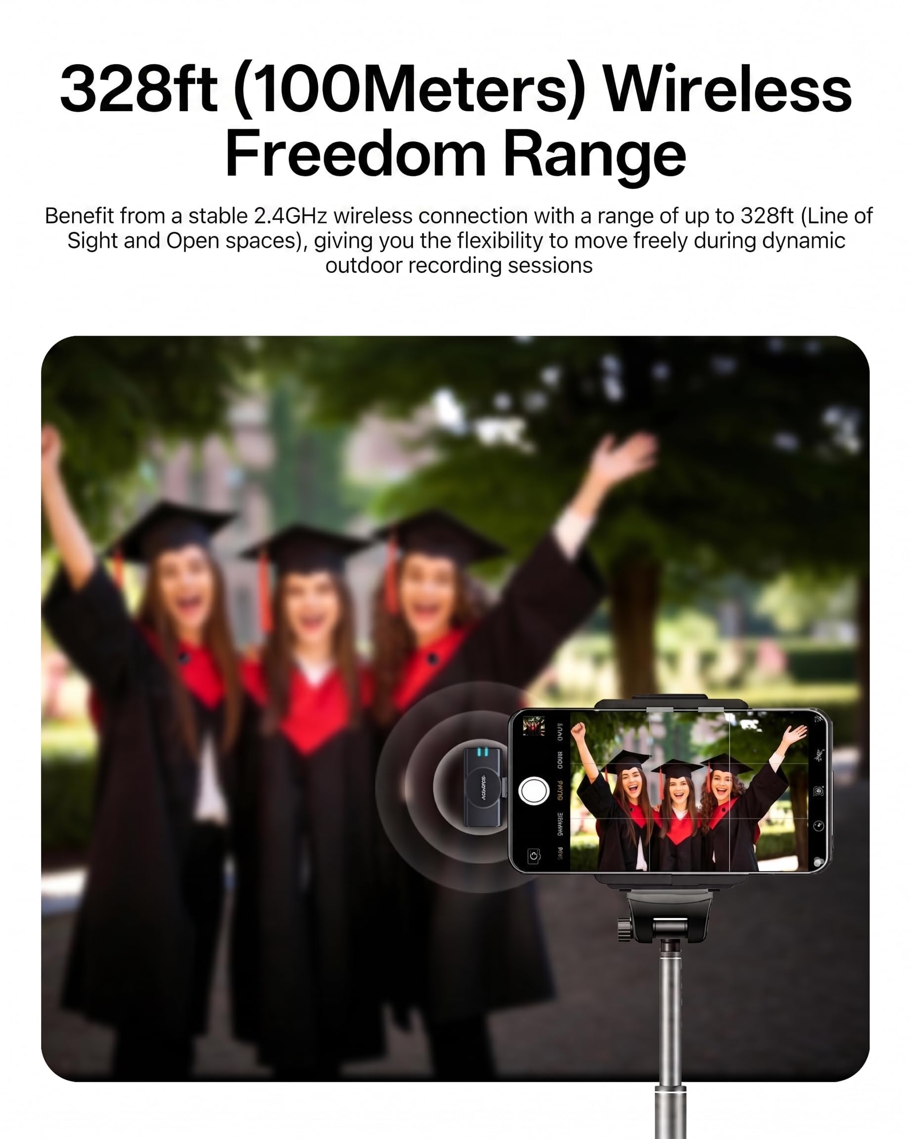 Microfono lavalier wireless per iPhone 16/15/14/13, iPad e Android, mini microfono magnetico a clip con custodia di ricarica, 30 ore di riproduzione, microfono lavalier plug-play per Vlog