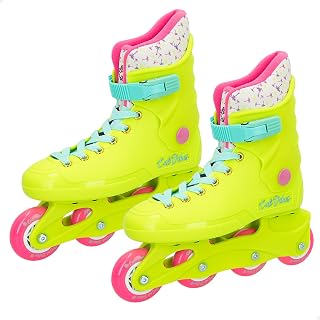 ColorBaby CB Riders - Patines en línea, Amarillo neón, Cierre Ajustable con Hebilla y Cordones, T.36-37, A Partir de 3 años, Máx. 50 kg, Patinetes en línea Infantiles, Modernos y sofisticados (85426)
