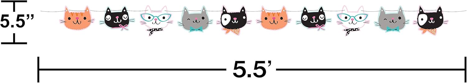 Kitty Cat Birthday Party Supplies - Plates Napkins Banner Bundle (49 Piece)