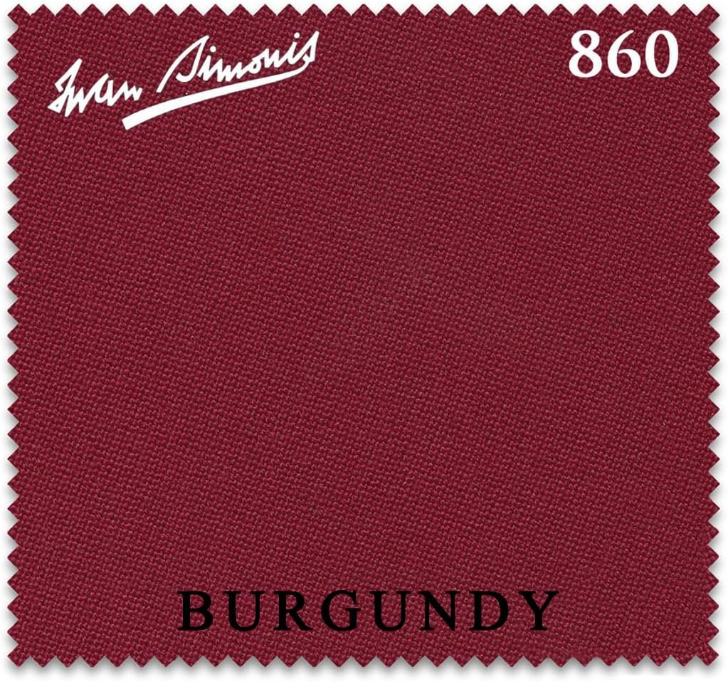 Iwan Simonis 860 Pool Billiard Table Cloth Burgundy, for Rails Only (6 Rails)