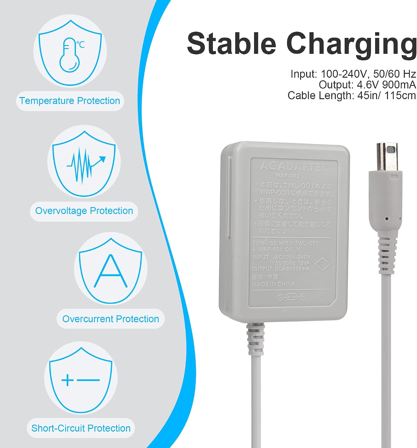3DS Charger, DSi Charger Compatible with Nintendo 3DS/ DSi XL/ 2DS/ New 2DS XL Wall Plug Power Adapter, 2 Packs 4 71JSXEXdScL. AC SL1500