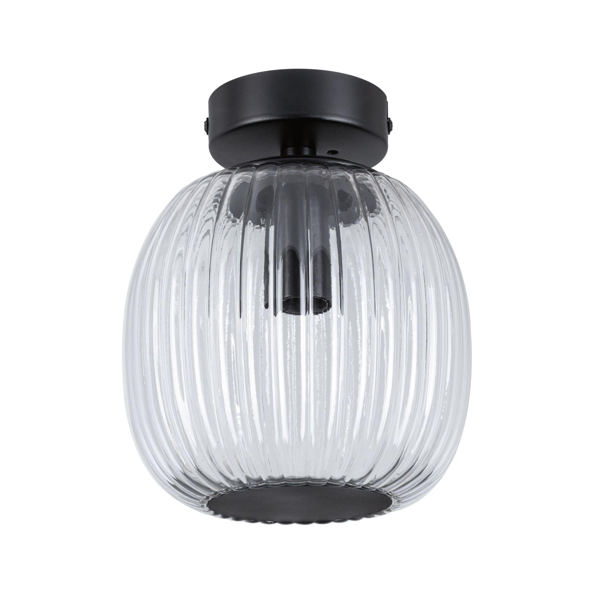 Paulmann 71145 Selection Bathroom Deckenleuchte Ruya IP44 E14 230V max. 20W Glas, Schwarz matt Wand-/Deckenleuchte, Badbeleuchtung