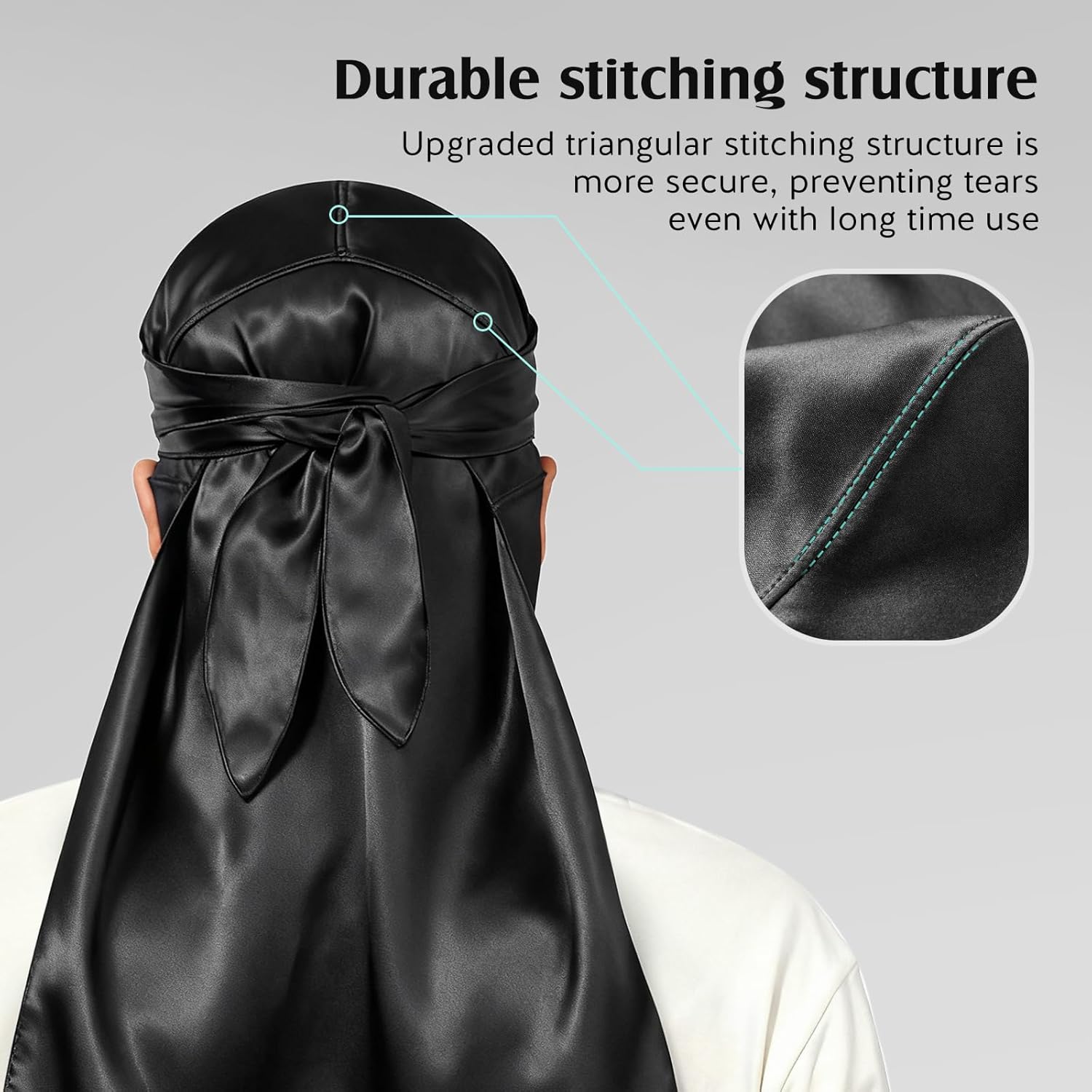 YFONG 100% Mulberry Silk Durag for Men & Women, 22 Momme Silky Durag for Hair Care, Soft and Breathable Do rag