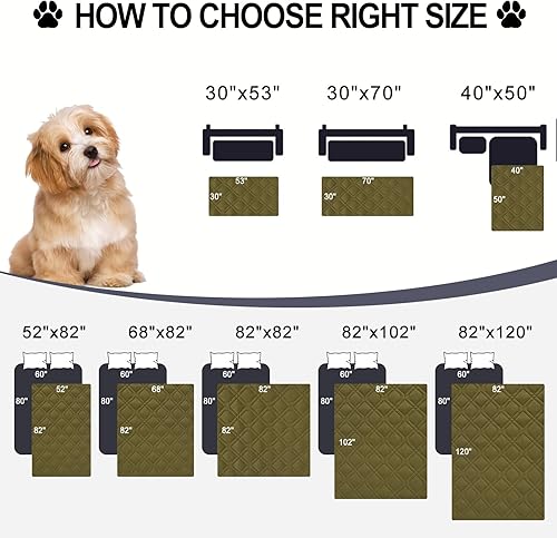 Miniatura 6 de Smiry Funda impermeable para cama de mascota, suave y lavable, para cama, sofá, reversible, perros pequeños, medianos, grandes, gatos, diseño