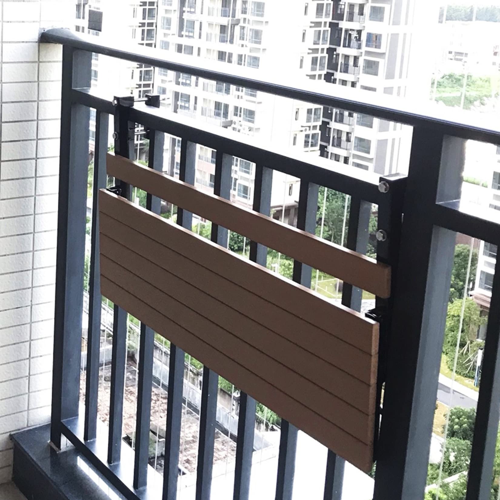 Tavolo pieghevole da balcone per ringhiere, tavolo da appendere a parete per patio e giardino, tavolo compatto 99,8 x 24,9 cm, mobile da esterno salvaspazio