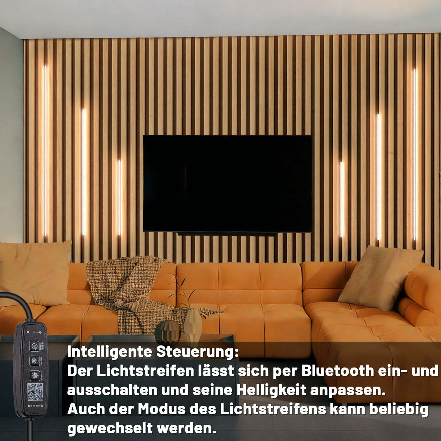 Lichaser 2M COB LED Streifen für Akustikpaneele, COB LED Strip Warmweiss