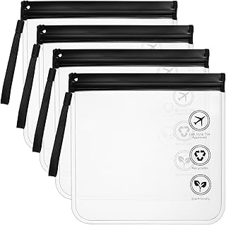 4 PCS Clear Toiletry Bag, Portable Makeup Bags with Zipper, TSA Approved Toiletry Bag Travel, PVC Water Repellent Cosmetic Bags, Airport Airline Quart-Size Organizer, Travel Essential Pounch for Women