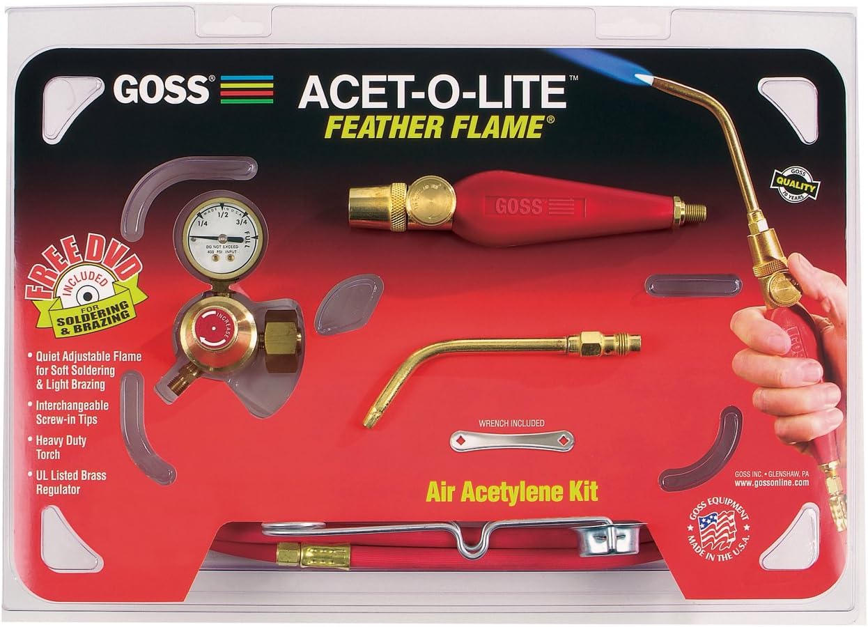 Goss KA-1H Soldering Kit for Use with "B" Acetylene Tanks with Economical BA-3 Feather Flame Tip