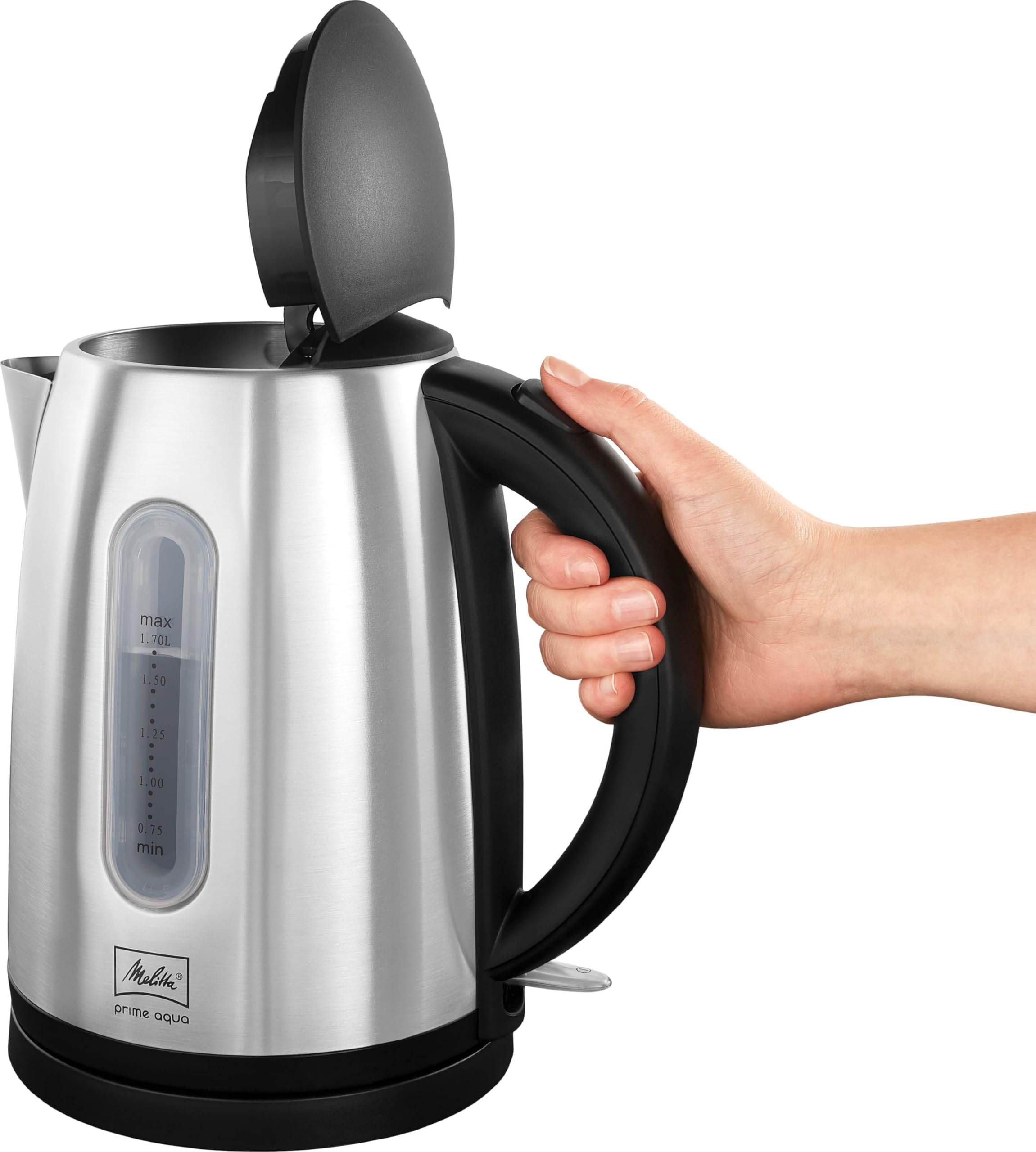 Wasserkocher - MELITTA - Prime Aqua, Edelstahl, 1,7 L, 2200 W, herausnehmbarer Kalkfilter, LED Beleuchtung, 1018-02