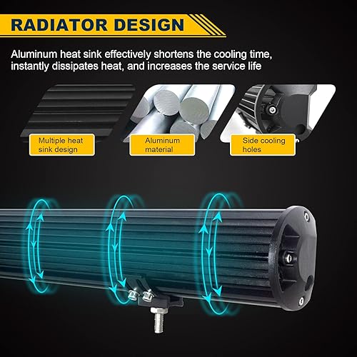 Miniatura 4 de Willpower Barra de luz LED de 9 pulgadas, 180 W, haz combinado de inundación de 12 V 24 V, luces de conducción todoterreno, impermeables, lámparas