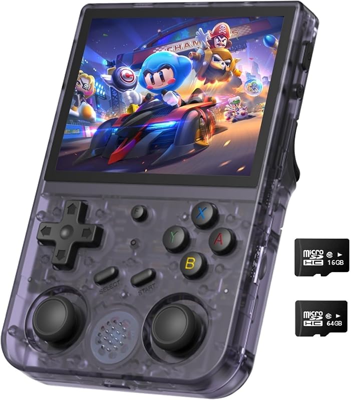 Voacle Anbernic RG353V Consola de Juegos portátil Retro, Sistema Operativo Dual Android 11 y Linux Soporte 5G WIFI 4.2 Bluetooth Moonlight Streaming Salida de TV Tarjeta SD 64G 4452 Juegos (RG353V-Púrpura)