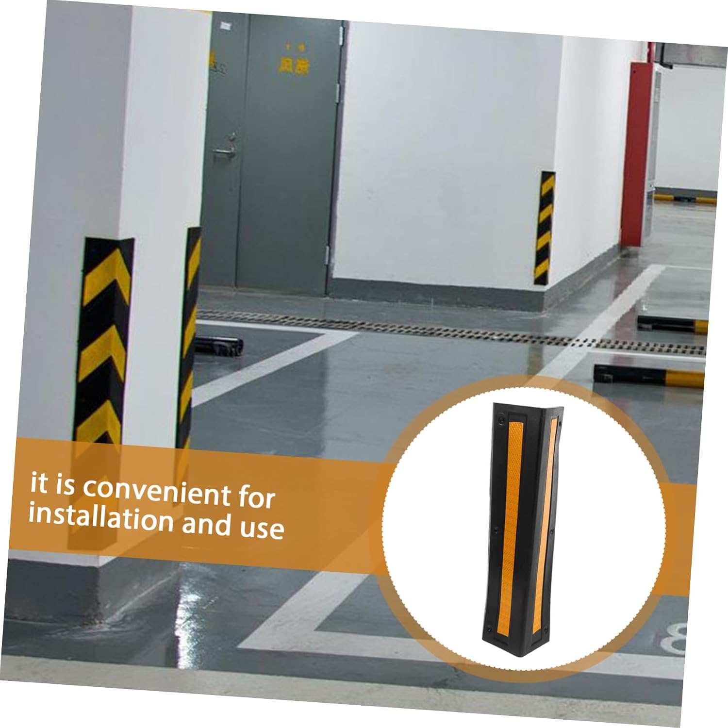 Luxshiny Rubber Edge Wall Guard with Reflective Corner Protector Bumpers for Parking Garages and Warehouses Easy to Install Stain-Resistant Safety Barrier for Vehicle and Wall Protection