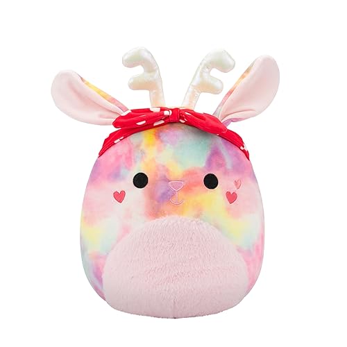Squishmallows Original 12in Priyanka The Rainbow Jackalope with Hearts Headband – Official Jazwares Plush (Medium)