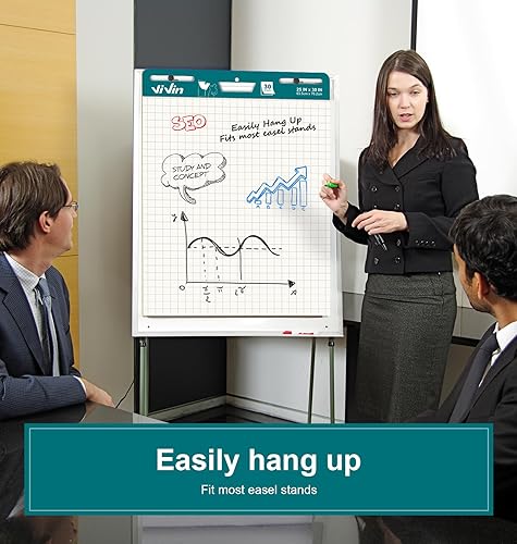 Miniatura 7 de ViVin Almohadilla de caballete adhesivo de rejilla, 25 x 30 pulgadas, papel para profesores y estudiantes, papel de caballete autoadhesivo grande