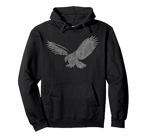 Beautiful Eagle American bird silhouette flying vintage USA Pullover Hoodie