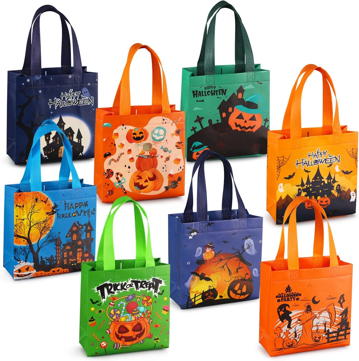 PARSUP 8PCS Halloween Trick or Treat Bags, Non-Woven...