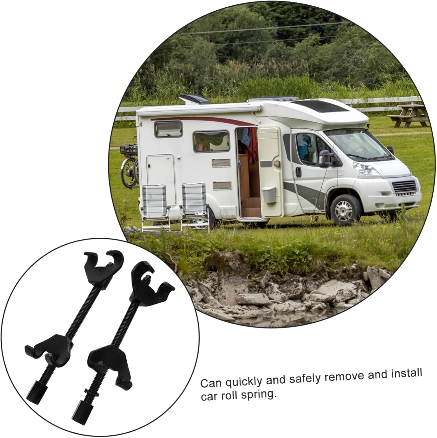 Cabilock 2pcs Shock Absorber Spring Compressor Tool Set for Coil Spring Removal Compatible Automotive Applications Sturdy and Easy to Use Strut Compressor