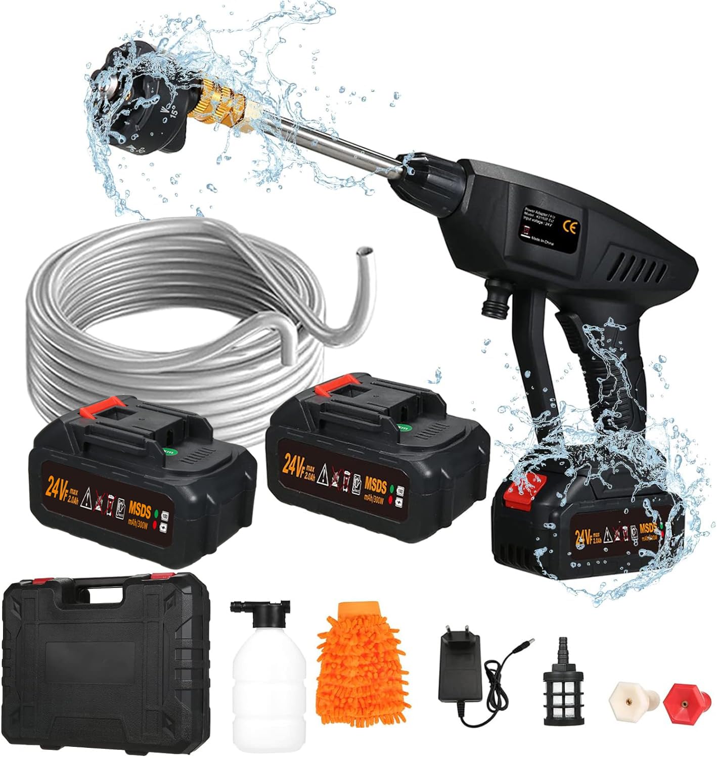 Shkalacar Nettoyeur Haute Pression sur Batterie 6 en 1 Spray 60Bar 300W
