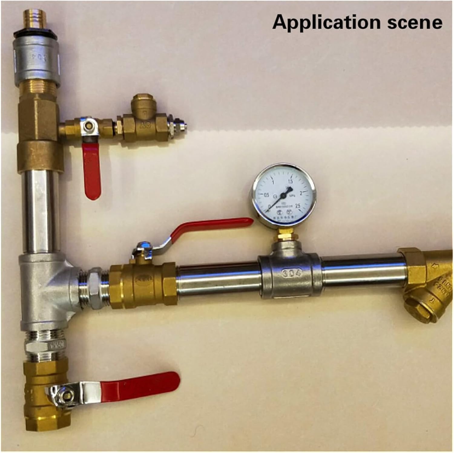 1pcs Brass Copper Ball Valves With 1/4" Check Value One-way Proportional Foam Liquid Mixer For Fire Extinguish Box Accessories