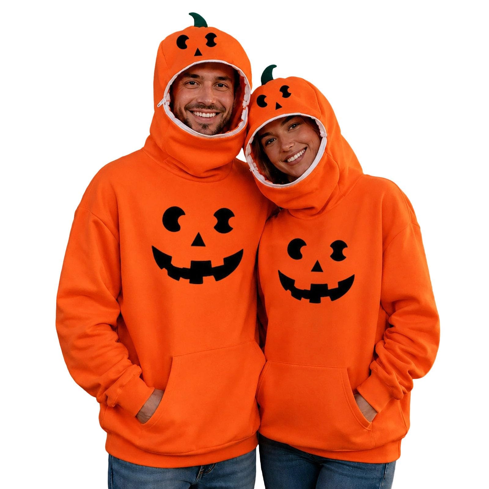 Generisch 2026 Bezaubernder Unisex-Halloween-Hoodie mit Reißverschluss und Jumpsuit-Design für Paare und Cosplay