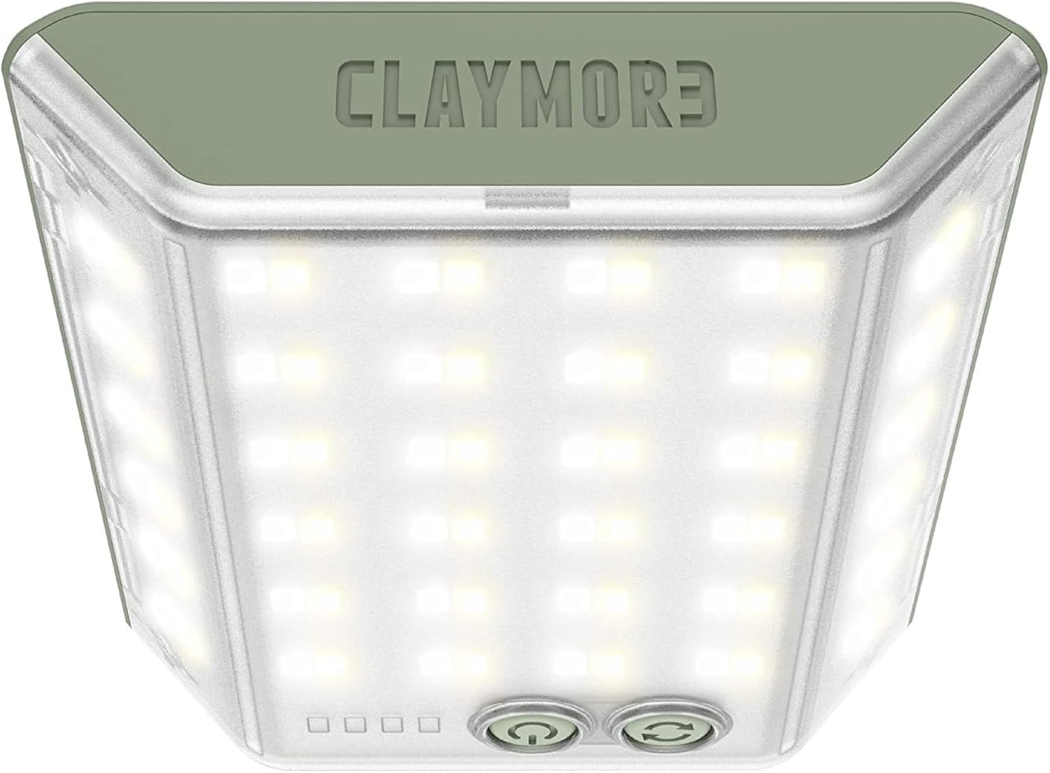 CLAYMORE 3Face Mini (Moss Green) - Lightweight and Portable LED Area Light for Outdoors, Camping, Tent, Emergency, and Industrial Use. Rechargeable Lantern with USB-C, Up to 60 Hours Battery Life.