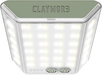 CLAYMORE 3Face Mini Moss Green - Lightweight and Portable LED Area Light for Outdoors, Camping, Tent, Emergency, and Industrial Use. Rechargeable Lantern with USB-C, Up to 60 Hours Battery Life.