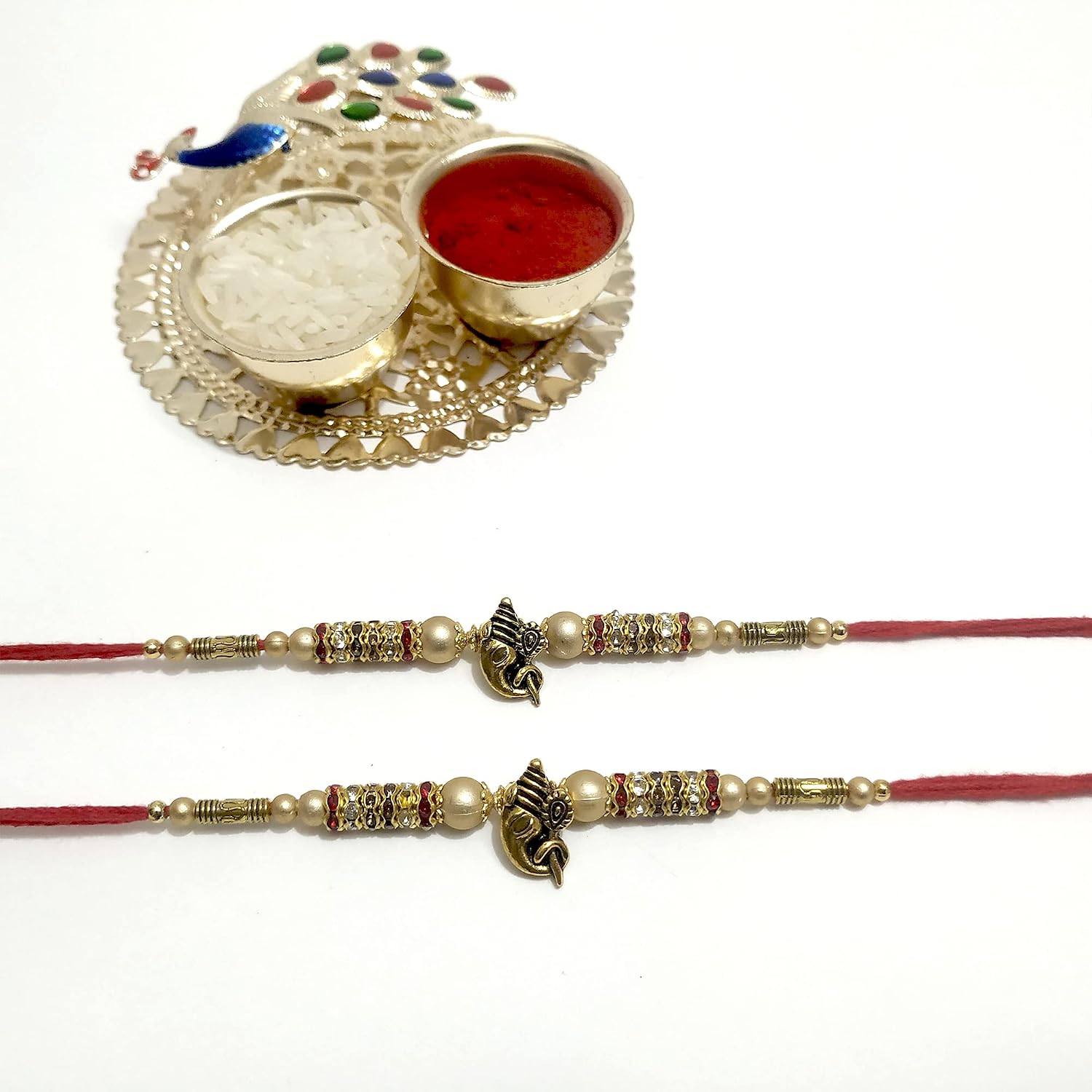 KSJONE Ganpati Design Set of 2 Rakhi Thread - Image 5
