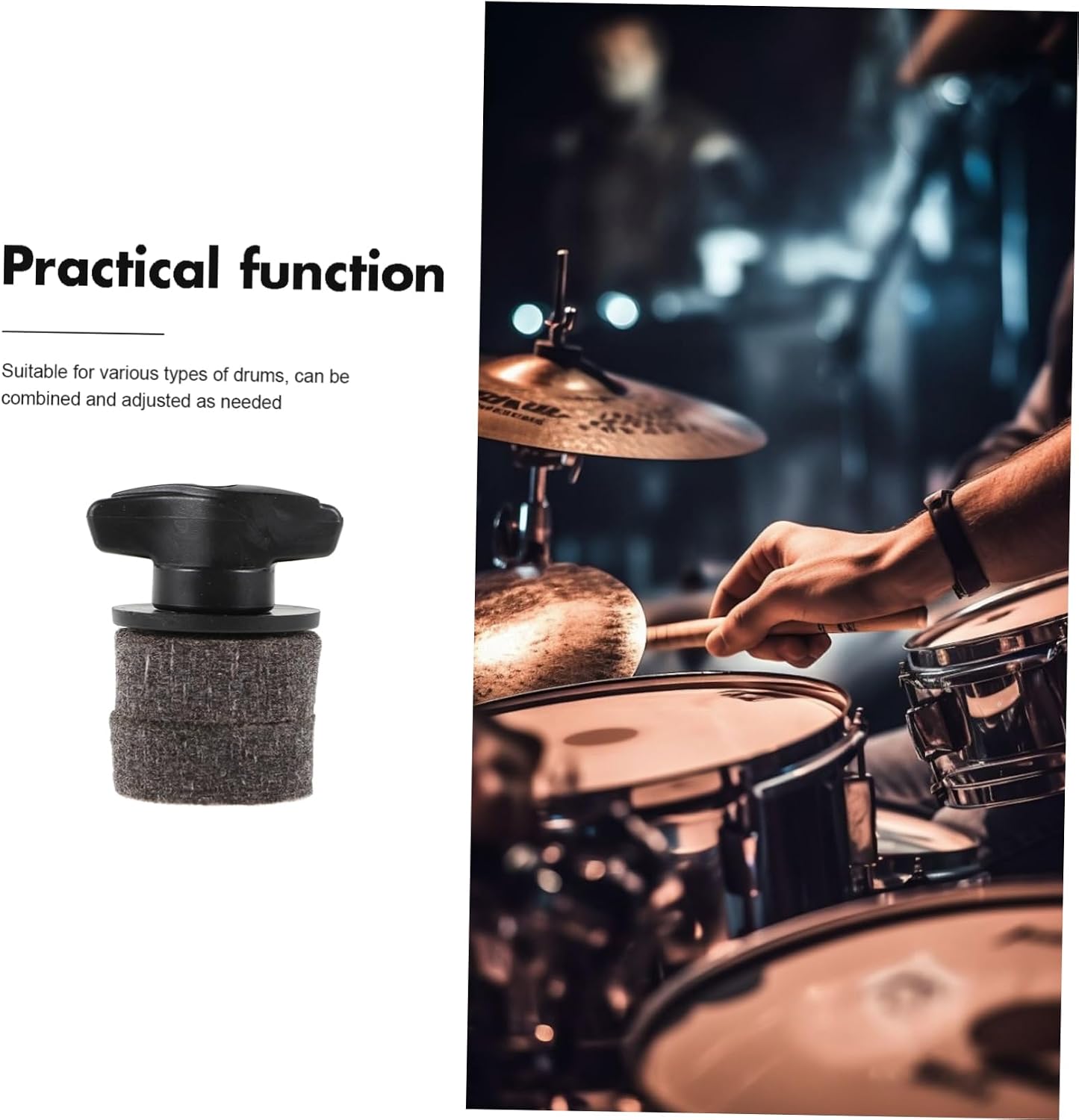 VICASKY 2set Cymbal Felt Sleeves Set Drum Cymbal Accessories Thumb Screws for Quick Assembly Plastic and Felt Lightweight and Drum Kit Parts for Percussion Instruments