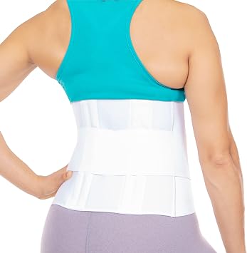 BraceAbility Low Back Compression Brace - Wraparound Lumbar Support Belt for Herniated or Bulging Discs, Pinched Nerve Pain Relief, Degenerative Disc Disease and Hip Strains for Men and Women L