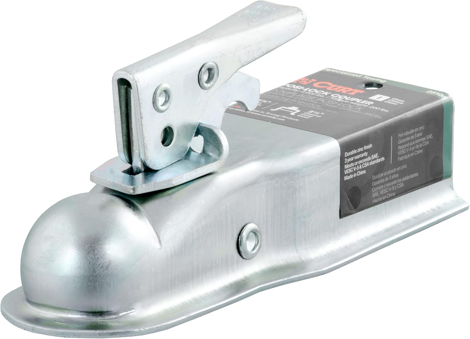Curt Manufacturing K-5105 Class 1 2000 Gtw 1 7/8 in Ball 2 1/2 in Channel Zinc Plated