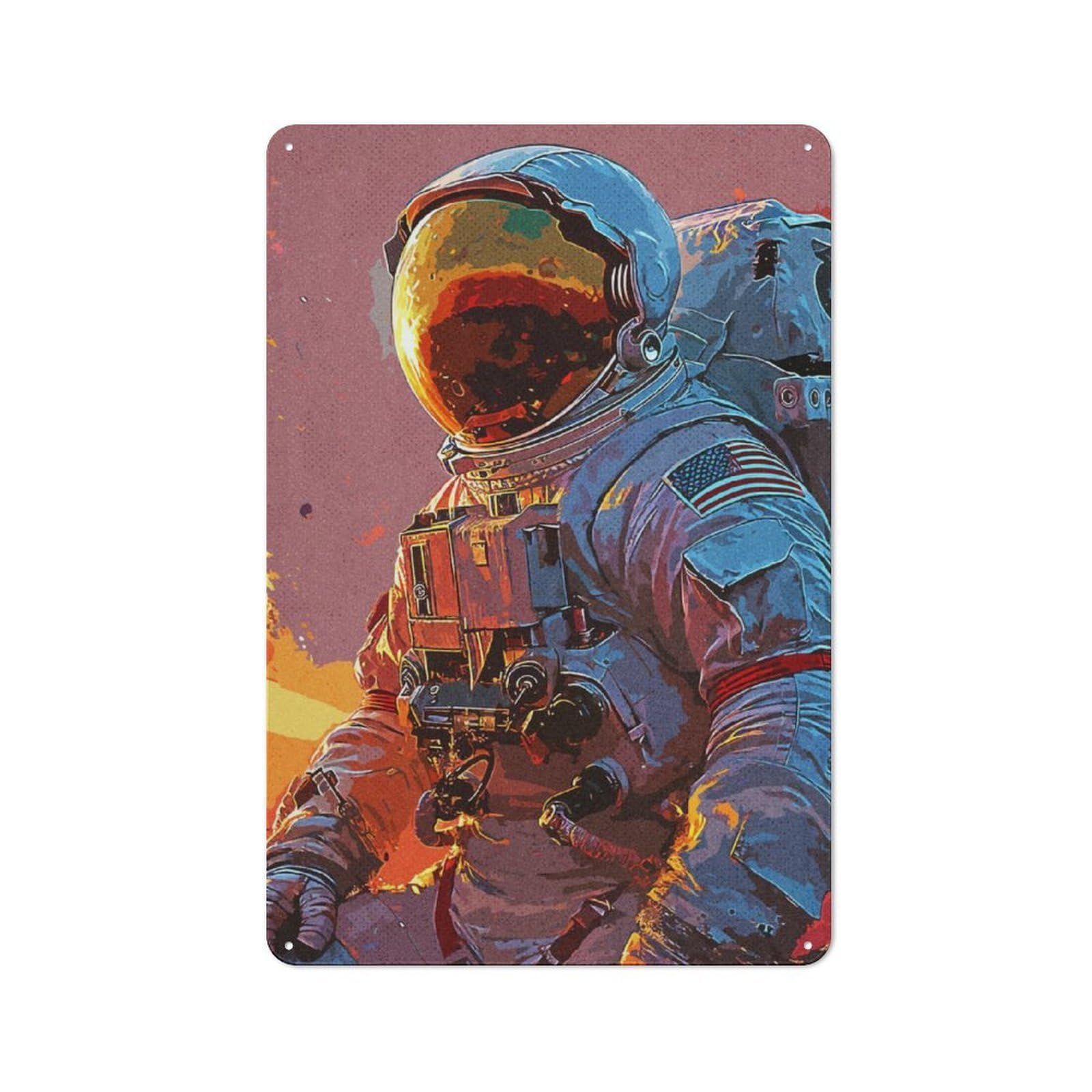 Junmoney Astronaut Life Old Style Metal Sign 30X20cm, Bar Wall Plaque For Diner, Restaurant, Shed Or Kitchen