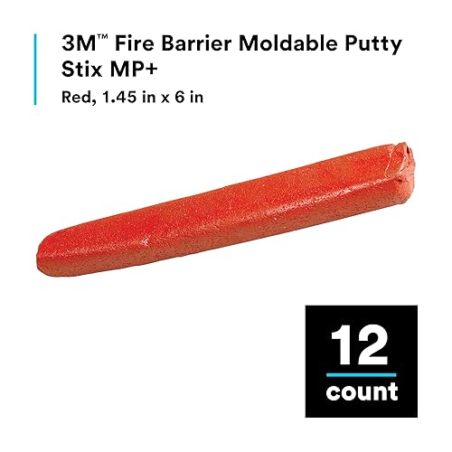 Miniatura 2 de 3M Masilla barreras contra fuego moldeable MP +, 1.4 x 11 pulgadas (Paquete de 10)., Rojo, 1