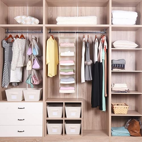 Miniatura 2 de MAX Houser Organizador colgante de armario de 6 niveles y estante de 5 niveles, estante colgante de armario con 2 ganchos resistentes para